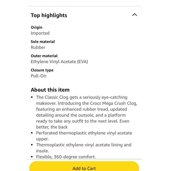 Crocs Women’s Purple Mega Crush Clogs / Size-M5, W7 - Picture 13 of 16